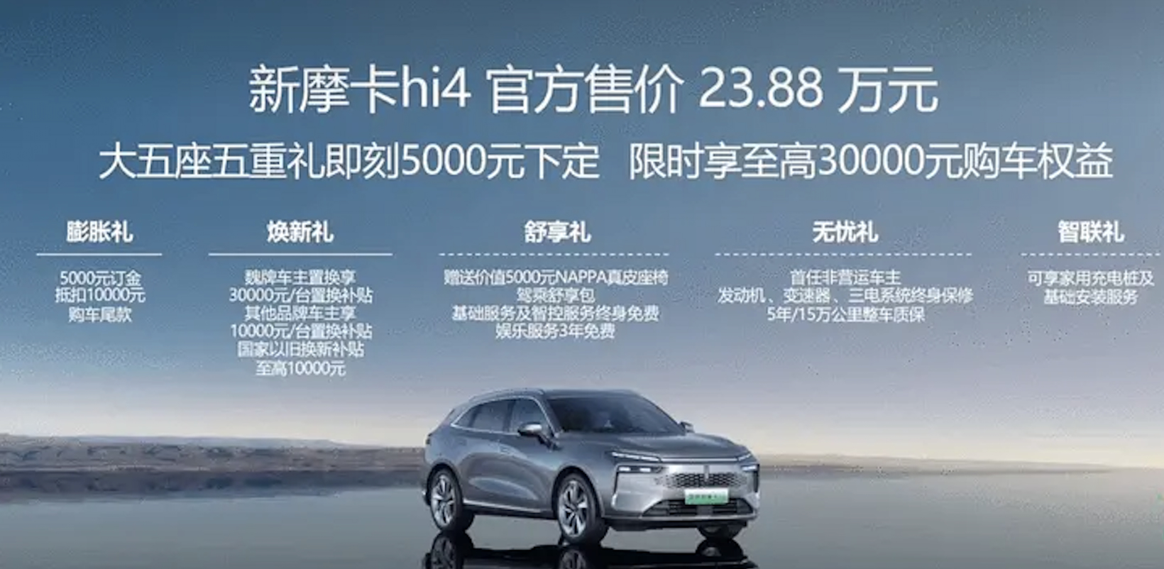 New Mocha Hi4: Discounts up to 25,000 Yuan! High-End Electric Four-Wheel Drive with Intelligent Features