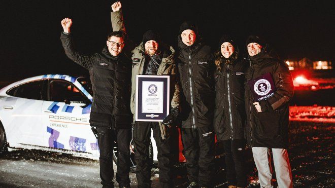 Porsche Taycan Sets Guinness Record for Longest Ice Drift by EV